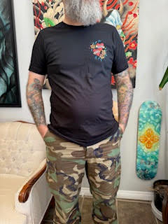 Kapala Tattoo logo with American Traditional Hearts T-shirt