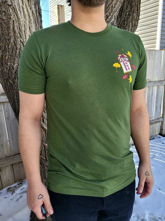 Green Kapala Ginko leaf with Hannya and Snake T-shirt